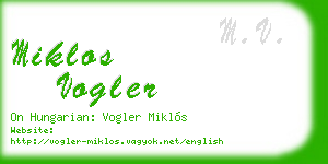 miklos vogler business card